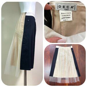 New Deca made in France 2 face asymmetric Colorblock skirt